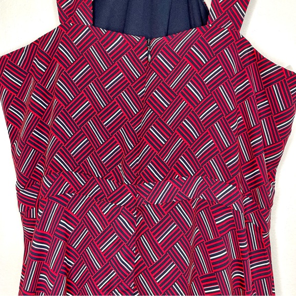 SOLD Banana Republic Wrap Halter Midi Dress Size 6 Basketweave Red - Picture 5 of 11